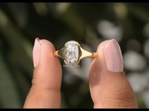 [YouTube Video Of Old Mine Cushion Cut Moissanite Ring]-[Golden Bird Jewels]