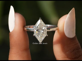 Dutch Marquise Cut Lab Diamond Hidden Halo Ring