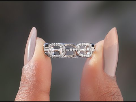 [YouTube Video Of Moissanite Round Chain Link Pave Band]-[Golden Bird Jewels]