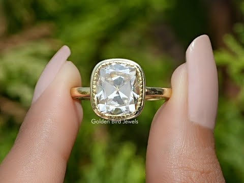 YouTube Video Of Old Mine Cushion Moissanite Solitaire Ring