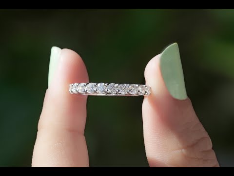 Round Cut Moissanite Half Eternity Band