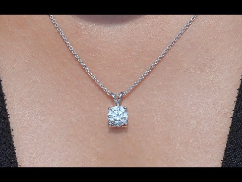 [YouTube Video Of Round Cut Lab Diamond Solitaire Pendant]-[Golden Bird Jewels]