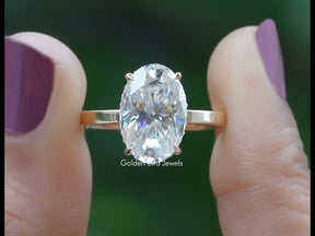 Oval Cut Solitaire Hidden Halo Ring