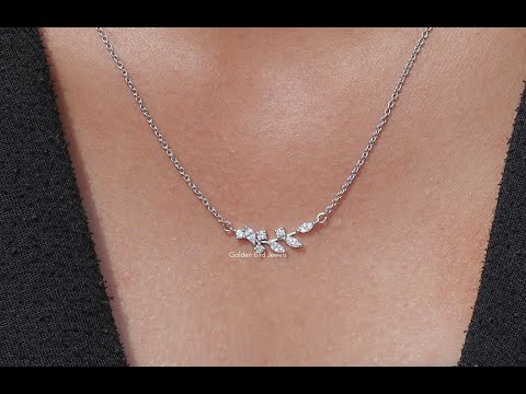 Marquise Cut Lab Diamond Leaf Pendant