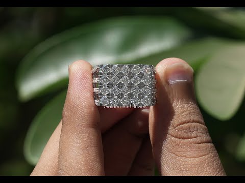 [Lab Grown Round Cut Diamond Men's Ring]-[Golden Bird Jewels]