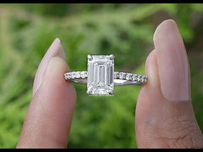 [YouTube Video Of Emerald Cut Accent Diamond Ring]-[Golden Bird Jewels]