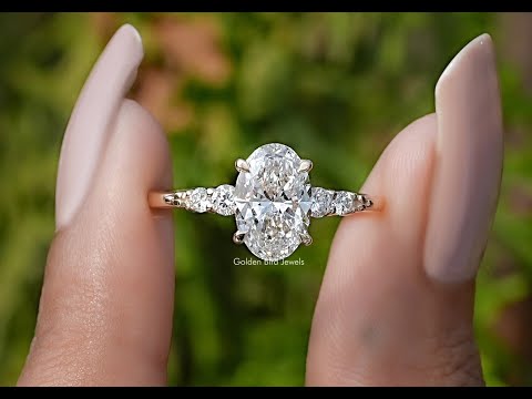 Oval And Round Cut Lab Diamond Five Stone Ring