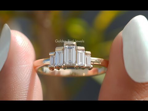 [YouTube Video Of Baguette Cut Moissanite Bezel Set Ring]-[Golden Bird Jewels]