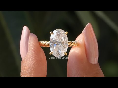 YouTube Video Of Crushed Ice Oval Cut Moissanite Solitaire Ring