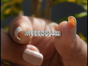 [YouTube Video Of Oval Cut Moissanite Three Quarter Eternity Band]-[Golden Bird Jewels]