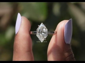 [YouTube Video Of Dutch Marquise Cut Moissanite Hidden Halo Ring]-[Golden Bird Jewels]