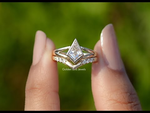 Kite Cut Lab Diamond Bridal Ring Set