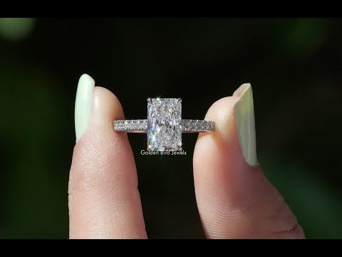 [YouTube Video Of Radiant Cut Accent Diamond Ring]-[Golden Bird Jewels]