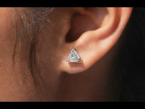 [YouTube Video Of Trillion Cut Moissanite Stud Earrings]-[Golen Bird Jewels]