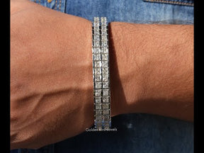 Princess Cut Moissanite Tennis Men's Bracelet