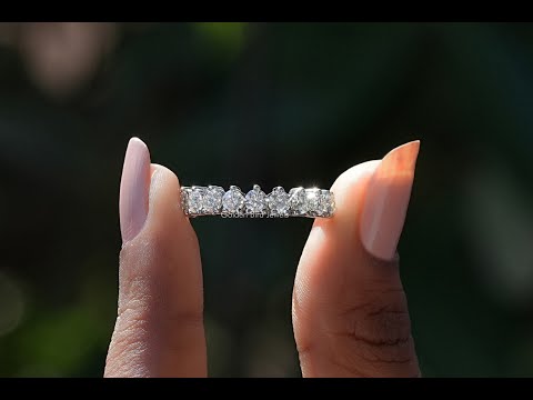 [YouTube Video Of Colorless Round Cut Moissanite Wedding Band]-[Golden Bird Jewels]