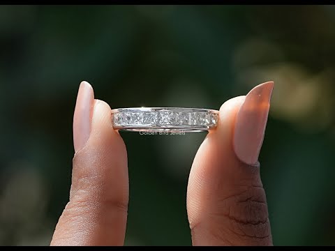 Colorless Princess Moissanite Channel Set Band