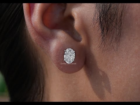 [YouTube Video Of Oval Cut Diamond Solitaire Stud Earrings]-[Golden Bird Jewels]