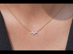 Marquise Diamond Flower Petal Minimalist Pendant