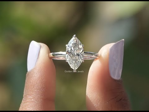 [YouTube Video Of Marquise Cut Lab Grown Diamond Solitaire Ring]-[Golden Bird Jewels]