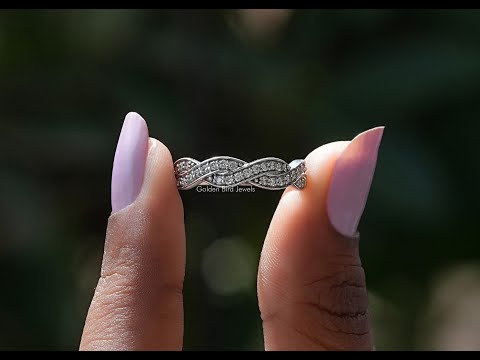 [YouTube Video Of Round Cut Moissanite Infinity Twisted Eternity Band]-[Golden Bird Jewels]