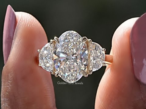 You tube Video of Oval Cut Diamond Accent Halo Wedding Ring 
