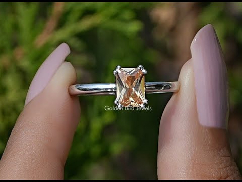 Citrine Orange Emerald Gemstone Ring