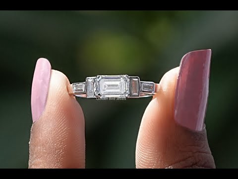 [YouTube Video Of Emerald And Baguette Cut Bridal Ring]-[Golden Bird Jewels]