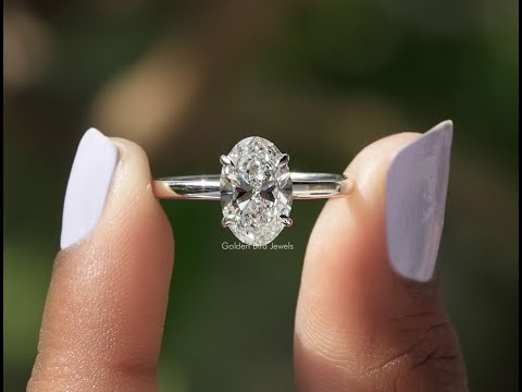 [YouTube Video Of Oval Shape Lab Diamond Solitaire Ring]-[Golden Bird Jewels]