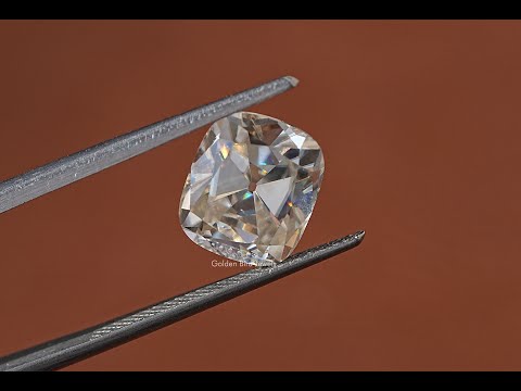 [YouTube Video Of Old Mine Cushion Cut Loose Moissanite]-[Golden Bird Jewels]