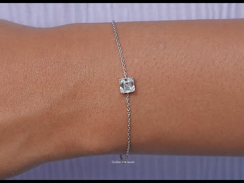 [YouTube Video Of Asscher Cut Chain 
 Bracelet]-[Golden Bird Jewels]