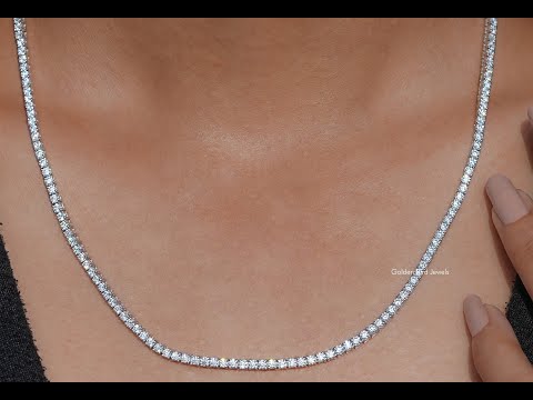 Round Moissanite Tennis Necklace