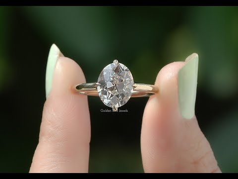 [YouTubre Video Of Solitaire Old Mine Oval Cut Diamond Ring]-[Golden Bird Jewels]