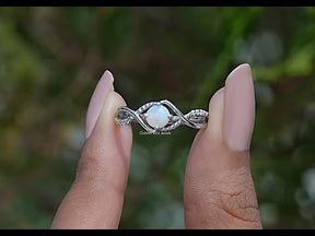 [YouTube Video Of Opal Round Cut Accent Stone Ring]-[Golden Bird Jewels]