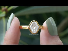 YouTube Video Of Step Cut Moval Moissanite Hidden Halo Ring