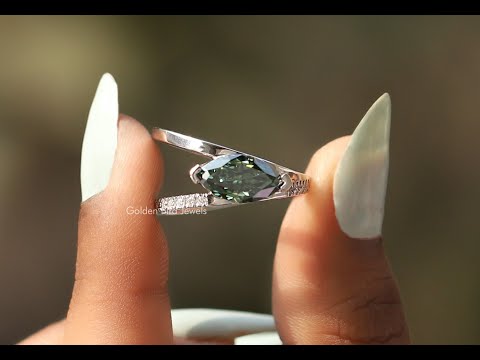 [Marquise Cut Moissanite Wedding Ring]-[Golden Bird Jewels]