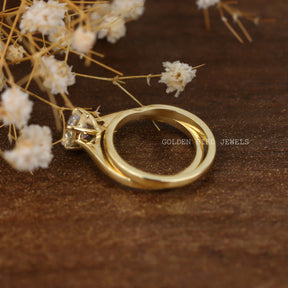 View of Round Cut Round Cut Moissanite Solitaire Ring