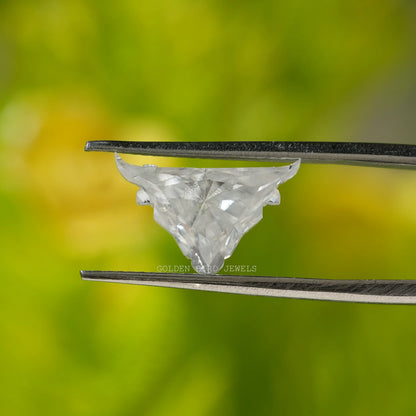  Colorless antique bull face cut moissanite stone