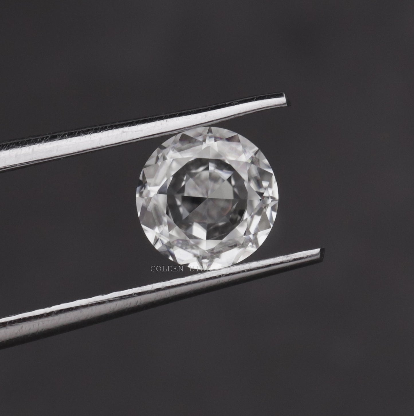 View Of Colorless Rose Cut Round Loose Moissanite