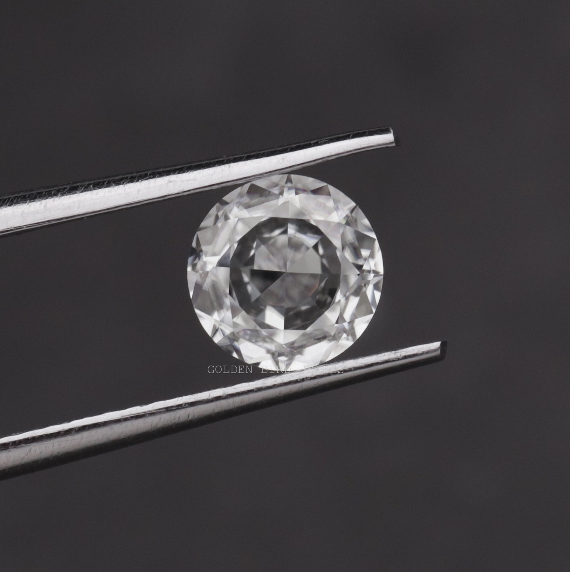 View Of Colorless Rose Cut Round Loose Moissanite