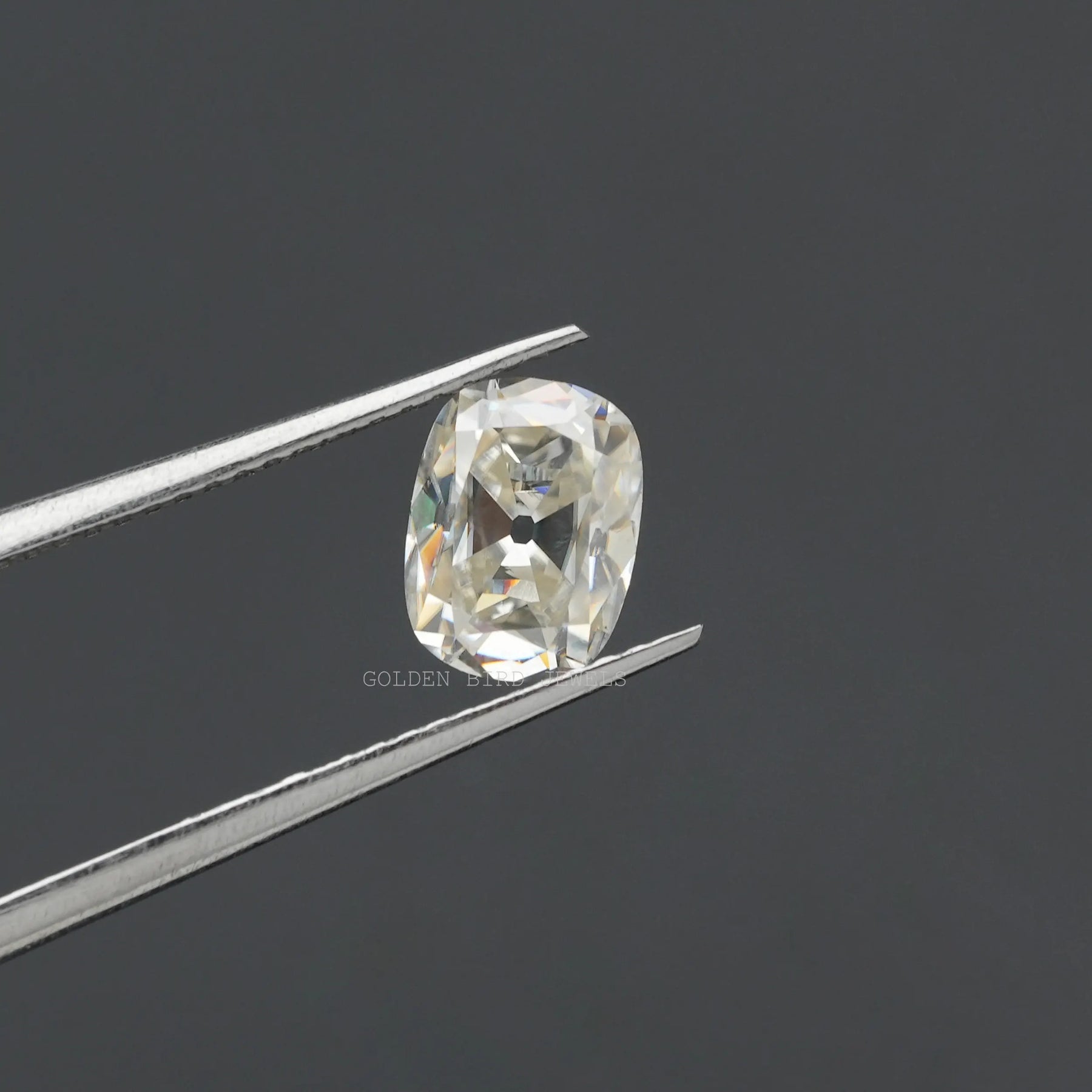 [Old Mine Cushion Cut Loose Moissanite]-[Golden Bird Jewels]