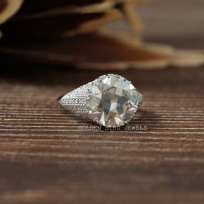 [Moissanite Round Cut Vintage Ring]-[Golden Bird Jewels]