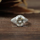 OEC Round Cut Moissanite Vintage Ring In White Gold