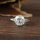 View of Round Cut Vintage Engagement Ring In 14K White Gold