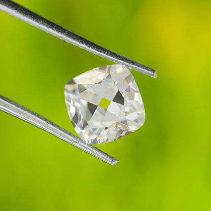 View of Colorless Moissanite in Unique Pattern 