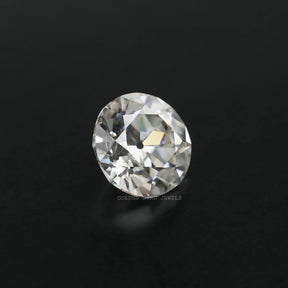side view of colorless old european round cut moissanite loose stone