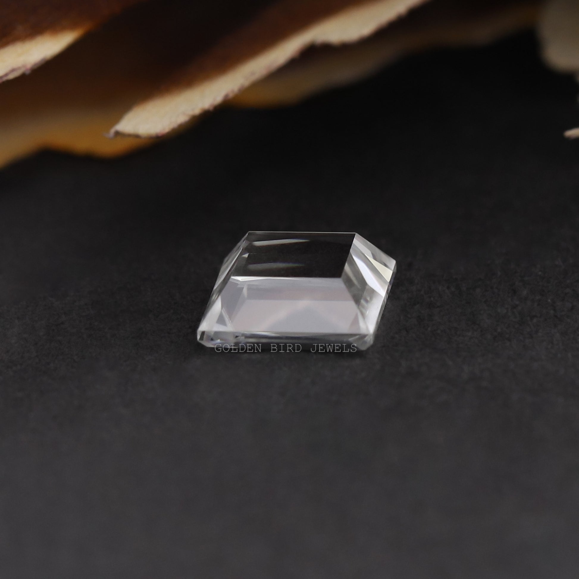 Back View Of Moissanite Princess Cut Loose Stone