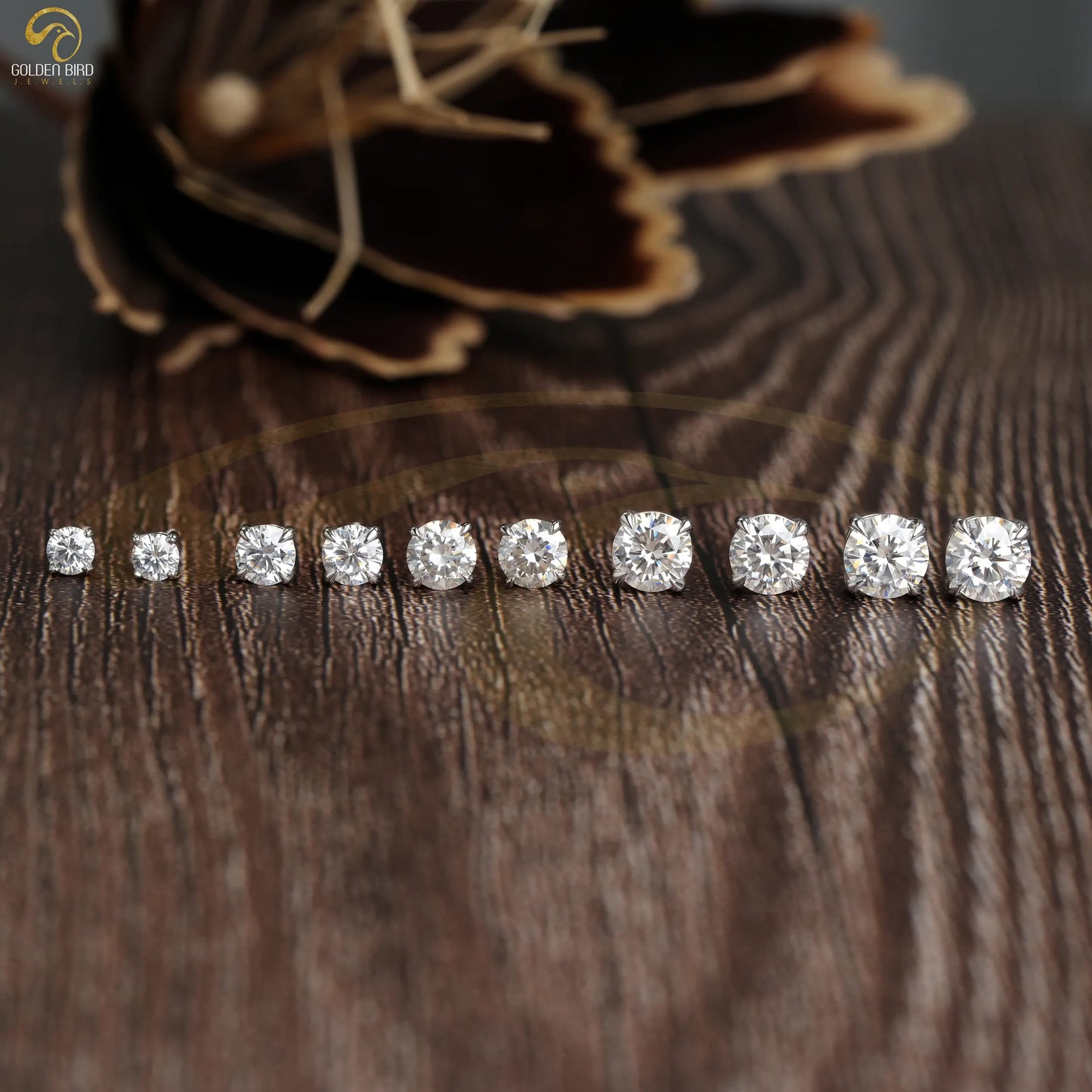 Colorless Multi Carat Round Cut Stud Earrings 