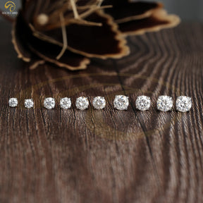 Colorless Multi Carat Round Cut Stud Earrings 