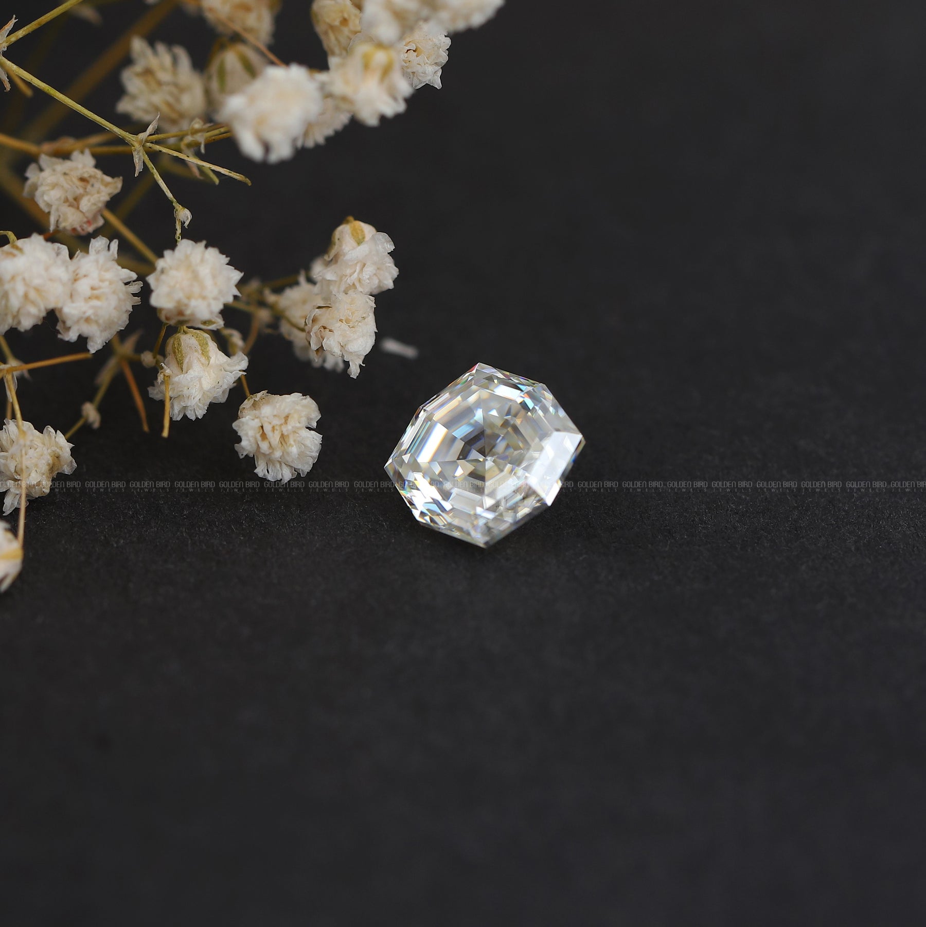 [Step Cut Cushion Cut Loose Moissanite]-[Golden Bird Jewels]